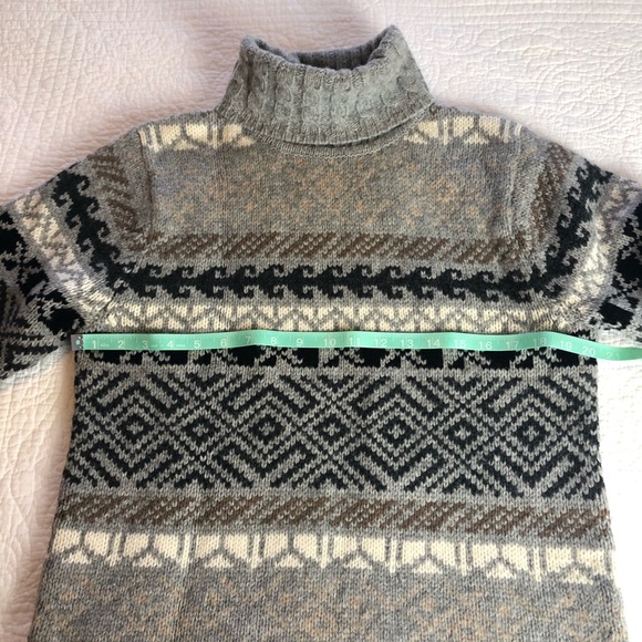 NEWTON TRADING CO Vintage 100% Wool Turtleneck Sweater southwestern stripe M - Picture 8 of 12